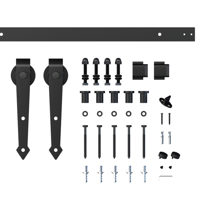 Rolltrak 2000 x 40 x 6mm Matte Black Arrow Barn Door Track Side Mount