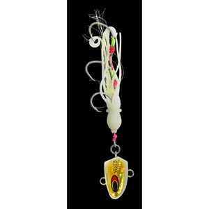 Vexed Bottom Meat Delux 110g Hybrid Fishing Jig Bait Fishing Lure Gold Flash Glow