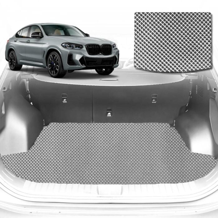 6D Diamond Car Boot Mat for BMW X4 (G02)2018-Current-Cargo Mat-Grey-Outback GT
