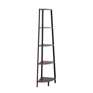 Levede Industrial Corner Shelf 5-Tier Display Rack Brown