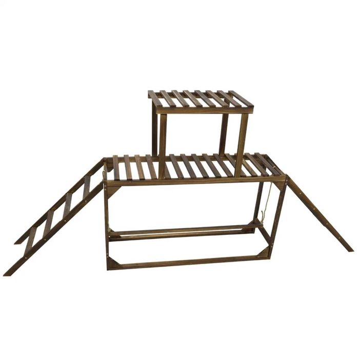P&p Carbon Wood Chicken Perch Frame Multi Level Roosting Climbing Play Stand