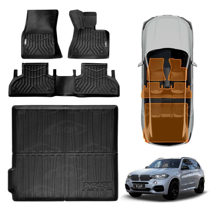 3D All-Weather Floor Mat Boot Liner Carpet for BMW X5 F15 X5M F85 2013-2018 Cargo Trunk Mat
