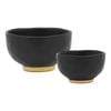 Ecology Speckle Set of 2 Footed Bowls - Ebony