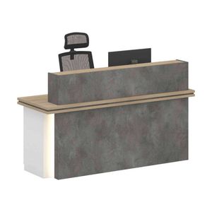 Modern Furniture JARIN  Reception Desk Left Panel - Carbon Grey & White Colour