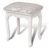 vidaXL Dressing Stool Warm White Luxurious Bedroom Chair Elegant Fabric 47cm