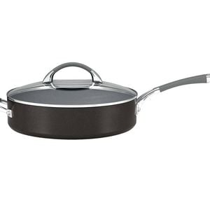 Anolon Endurance+ 30cm/4.7L Covered Saute Pan w/Lid Round Induction Cookware BLK