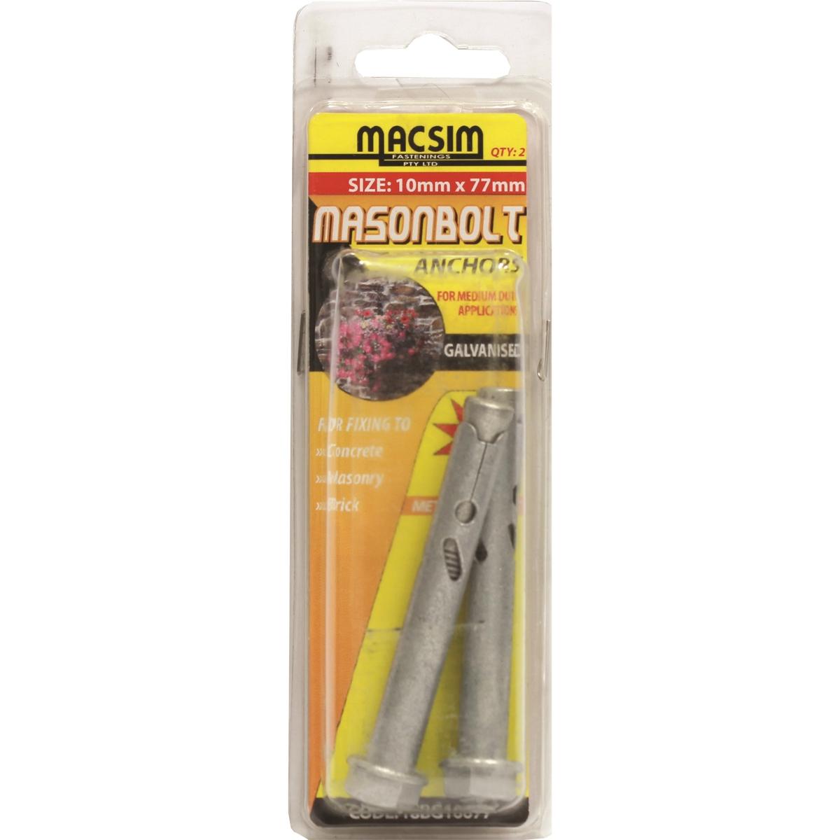 Macsim Fasteners 10 x 77mm Galvanised Sleeve Anchor - 2 Pack - Bunnings ...