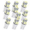 10 Pack T10 W5W 7020 SMD LED Car Bulbs - White Interior & License Plate Lights 12V-24V