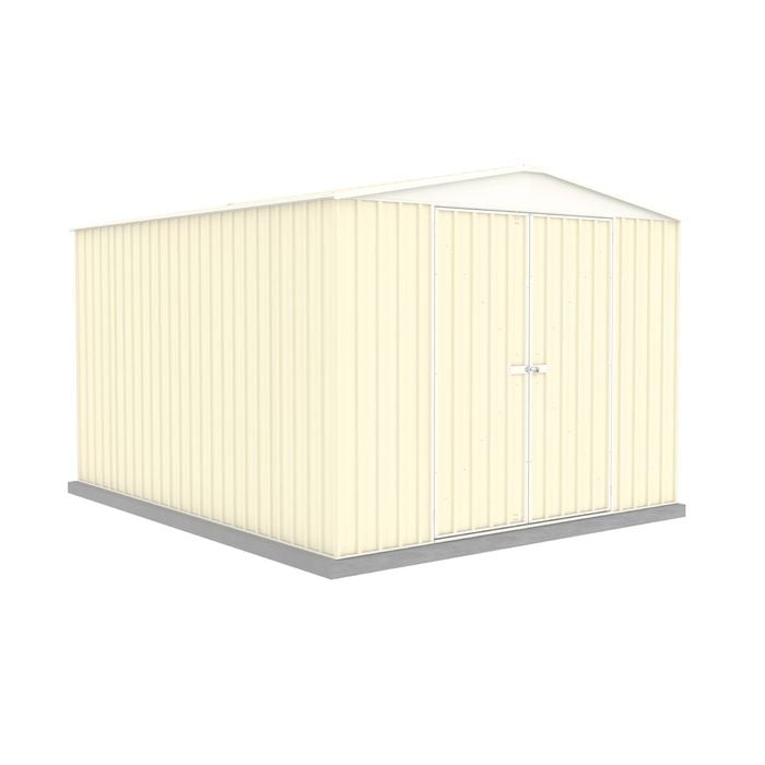 Absco Sheds 3.00mW x 3.66mD x 2.30mH Classic Cream Double Door Highlander Garden Shed 