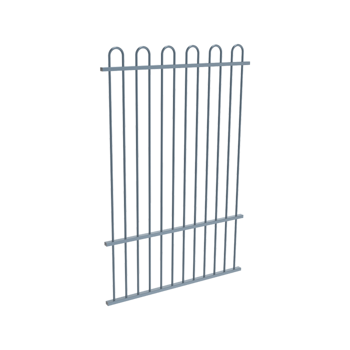 ProtectorAl 350 - 1200 x 1800mm Deep Ocean Aluminium Loop Top Pool Fence Panel With Mid Rail