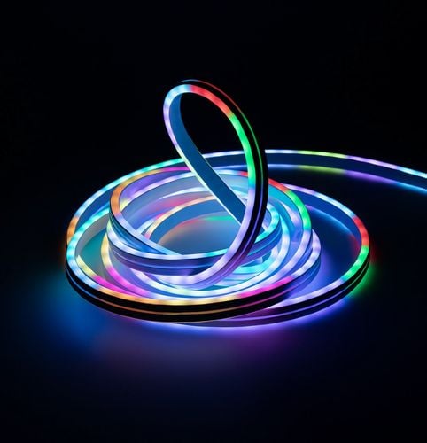 Coiled neon strip light