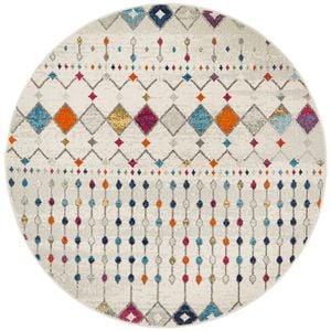 The Rug Connection Ama 356 Off White 150x150cm - Small Round Transitional Pet Friendly Indoor Rug