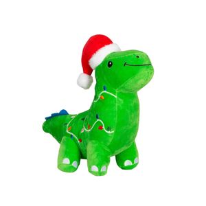 Happy Tails Lights Dinosaur Plush Dog Toy