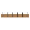 MODE 6 Black Hooks On Bamboo Board Hat And Coat Rack