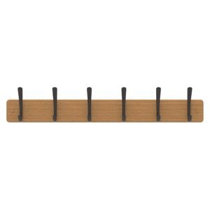 MODE 6 Black Hooks On Bamboo Board Hat And Coat Rack