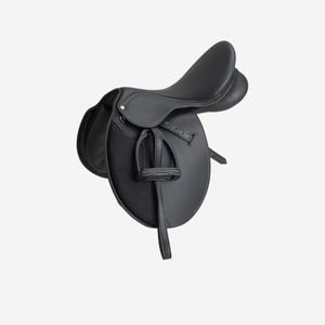 Decathlon - Synthia Horse Riding Synthetic 17.5" All-purpose Saddle For Horse - Black - 17.5"