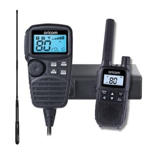 Oricom UHF350DR Dual Receive Controller Speaker Mic Radio + ANU240 6.5dBi Antenna + 2 Watt Handheld Radio (UHF350DRAH)