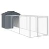 vidaXL Dog House with Roof Anthracite 117x405x123 cm Galvanised Steel