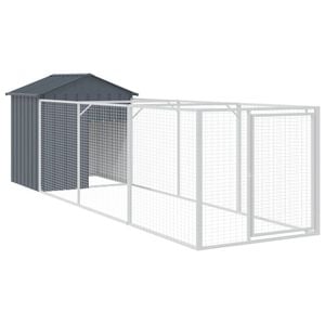 vidaXL Dog House with Roof Anthracite 117x405x123 cm Galvanised Steel