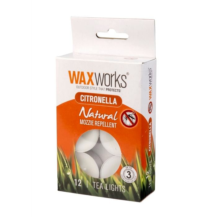 Waxworks Citronella Tealight Candles - 12 Pack