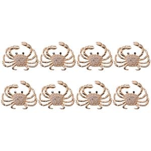 8PK LVD Magnet Diamonte Crab Decorative Home Decor Ornament 4.5x5cm