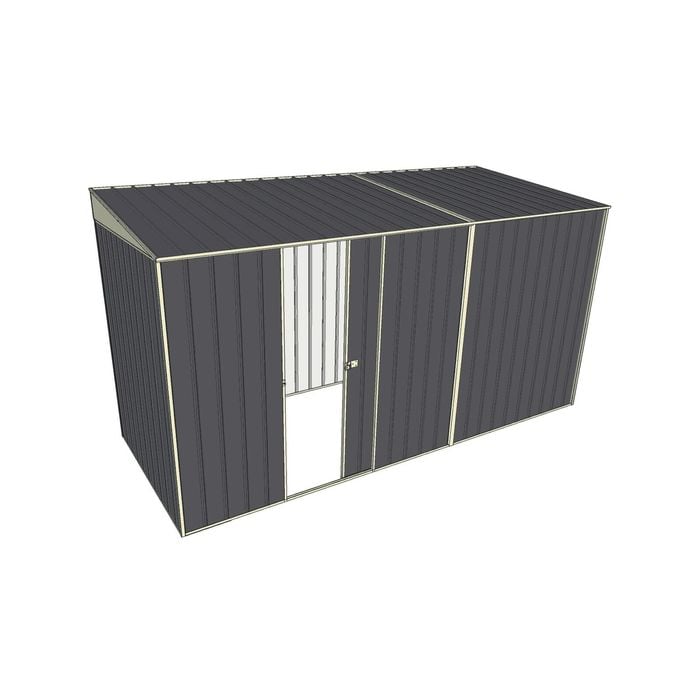 Build-a-Shed 1.5 x 3.7 x 2m Single Sliding Side Door Skillion Shed - Grey