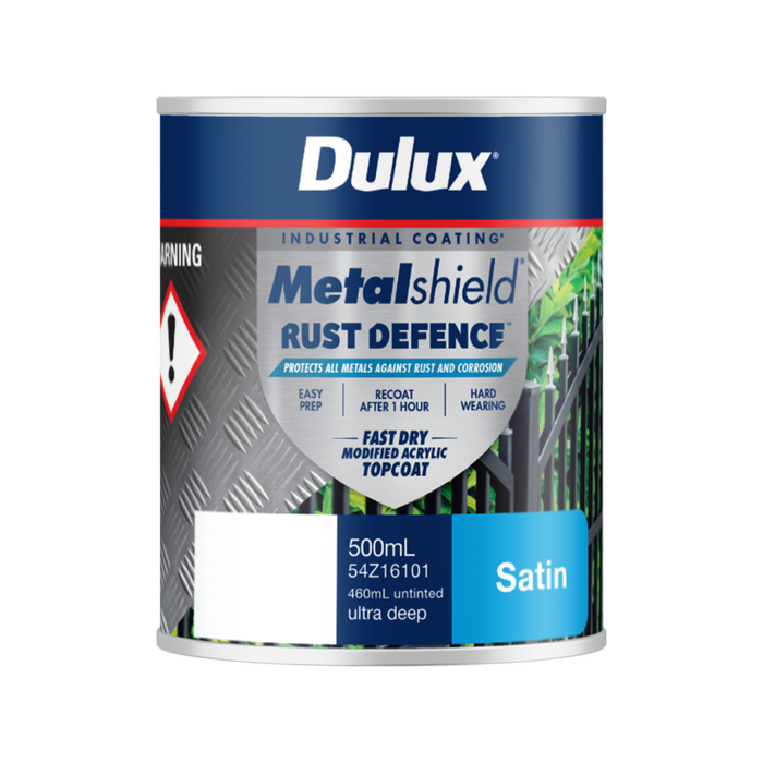 Dulux 500ml Ultra Deep Base Satin Metalshield Defence Rust - .5L