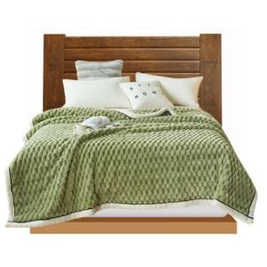 Anycozy Green Velvet Soft Fluffy Warm Throw Blanket 200x230cm