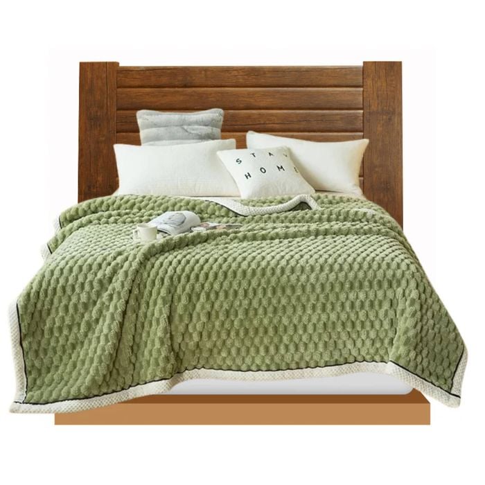 Anycozy Green Velvet Soft Fluffy Warm Throw Blanket 200x230cm