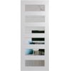 Hume 2040 x 820 x 40mm Entrance Door Nexus Duracote NEX36 - Clear Glass