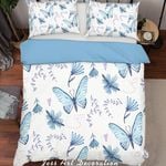 3D Blue Butterfly Quilt Cover Set Bedding Set Pillowcases 58