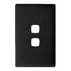 HPM Linea Cover Plate 2 Gang 82 x 127mm Asphalt
