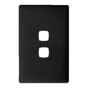HPM Linea Cover Plate 2 Gang 82 x 127mm Asphalt