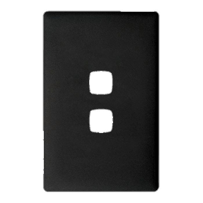 HPM Linea Cover Plate 2 Gang 82 x 127mm Asphalt