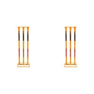 2PK Summit Global Metal Cricket Stumps w/ Base - Orange