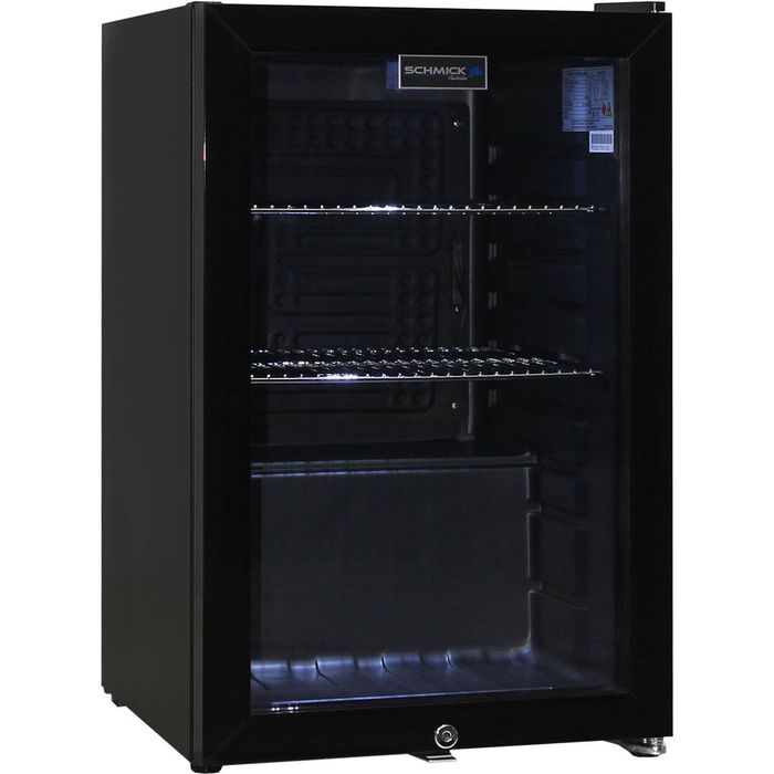 Schmick Black Glass Door Bar Fridge (Right Hinged - Reversible Door) - HUS-SC70-B