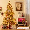 Costway 1.8M Christmas Tree 52 Natural Pine Cones Needles LED Light