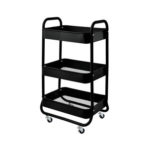 Ezystorage Kozo Black 3 Tier Utility Trolley
