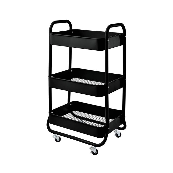 Ezystorage Kozo Black 3 Tier Utility Trolley