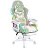 ALFORDSON Gaming Office Chair Sherpa Fleece Massage RGB Green