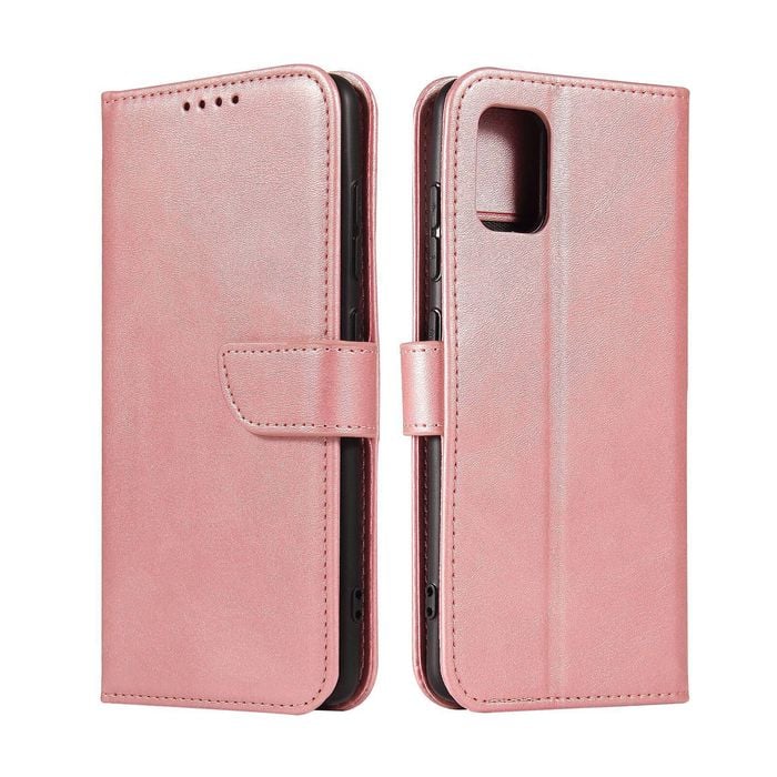Premium Leather Wallet Flip Case TPU Cover Card - For OPPO A54 5G (Pink)