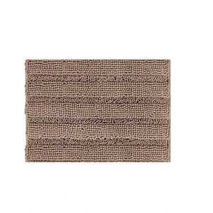 Chenille Bath Mat Runner Non Slip Thick Soft Stripe Design 50 X 81cm
