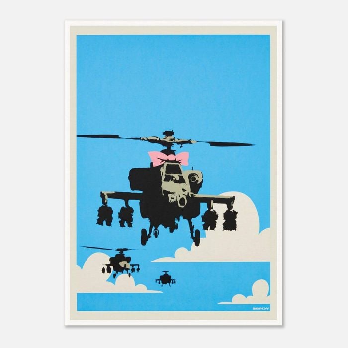 Galrie Banksy Happy Choppers Art Print - 2003 Limited Edition for Home Decor, Poster Only, A2 42 x 60cm (16 x 24inch)