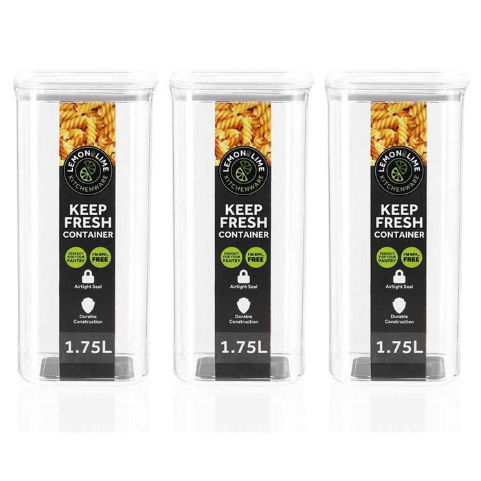 3x Lemon & Lime 1.75L Keep Fresh Food Container Square