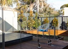 Pool fence.