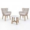 Stud 3pc Chat Set Outdoor Chair Coffee Table White Wash