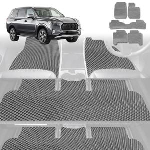 6D Diamond Car Floor Mats for LDV D90 2017-Current-Ultimate Set-Grey-Outback GT