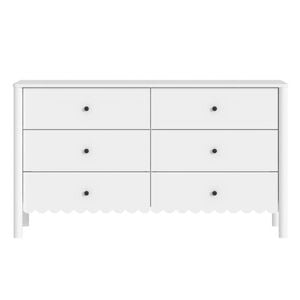 Cosmoliving 6-drawer Dresser In White With Scalloped Detail