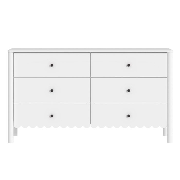 Cosmoliving 6-drawer Dresser In White With Scalloped Detail