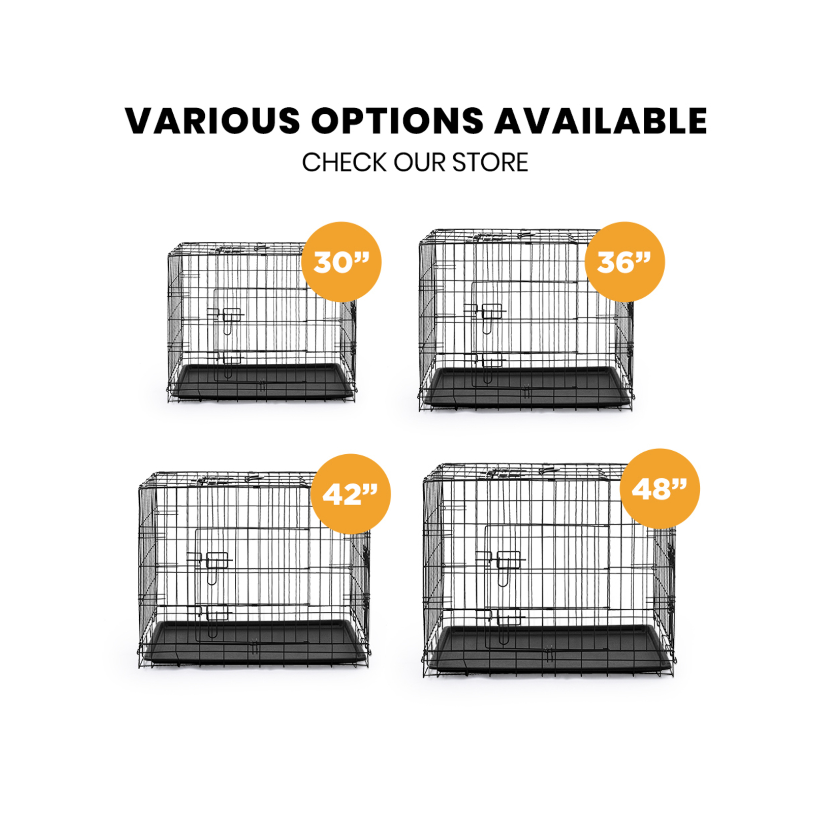 Taily Dog Cage 42 inch Large Metal Pet Crate 3 Doors Foldable Bunnings Australia